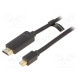 Cable HDMI plug,mini DisplayPort plug PVC Len: 2m black