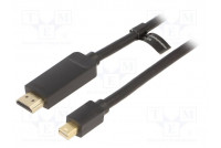 Cable HDMI plug,mini DisplayPort plug PVC Len: 2m black