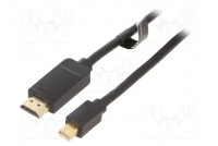 Cable HDMI plug,mini DisplayPort plug PVC Len: 2m black