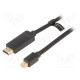 Cable HDMI plug,mini DisplayPort plug PVC Len: 3m black