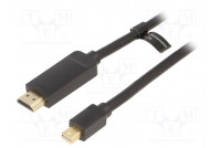Cable HDMI plug,mini DisplayPort plug PVC Len: 3m black