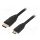 Kaapeli HDMI-pistoke,mini HDMI liitin PVC 1m musta HDMI 2.0