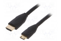 Kaapeli HDMI-pistoke,mini HDMI liitin PVC 1m musta HDMI 2.0