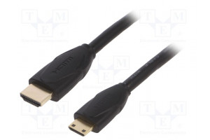 Kaapeli HDMI-pistoke,mini HDMI liitin PVC 1m musta HDMI 2.0