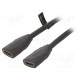Cable HDMI socket,both sides PVC 0.5m black HDMI 2.0 30AWG