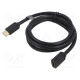 Cable HDMI socket,HDMI plug PVC Len: 1.5m black HDMI 2.0