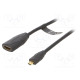 Cable HDMI socket,micro HDMI plug PVC 1m black HDMI 2.0