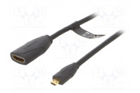 Kaapeli HDMI-pistorasia,micro HDMI pistoke PVC 1m musta