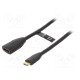 Kaapeli HDMI-pistorasia,mini HDMI liitin PVC 1m musta 30AWG