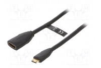 Cable HDMI socket,mini HDMI plug PVC 1m black HDMI 1.4 30AWG
