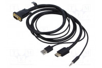 Cable PVC 1m black HDMI 1.4 32AWG Core: Cu,tinned