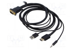 Cable PVC 1m black HDMI 1.4 32AWG Core: Cu,tinned