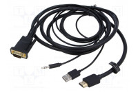 Cable PVC 2m black HDMI 1.4 32AWG Core: Cu,tinned