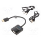 Muunnin 0,15m HDMI 1.4 Tuki: 1080p,FullHD musta