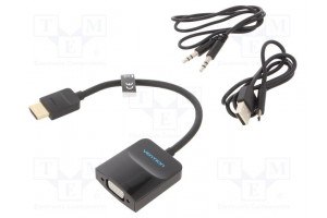 Muunnin 0,15m HDMI 1.4 Tuki: 1080p,FullHD musta