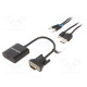 Converter D-Sub 15pin HD plug,HDMI socket 0.15m HDMI 1.4