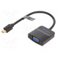 Converter D-Sub 15pin HD socket,mini DisplayPort plug black