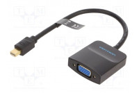Converter D-Sub 15pin HD socket,mini DisplayPort plug black