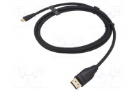 Adapteri DisplayPort-pistoke,USB C pistoke kullattu 2m musta
