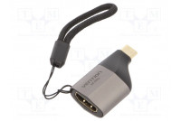 Adapter HDMI 1.4 HDMI socket,USB C plug gold-plated grey