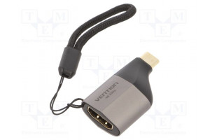 Adapter HDMI 1.4 HDMI socket,USB C plug gold-plated grey