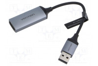 Adapteri HDMI-pistorasia,USB A pistoke,USB C pistoke 0,1m