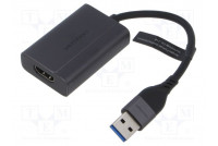 Adapteri HDMI-pistorasia,USB A pistoke,USB C pistoke 0,15m