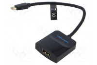Adapter HDMI socket,USB C plug gold-plated 0.15m black black