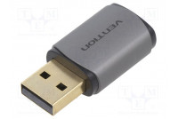 Adapteri USB A pistoke,USB C rasia kullattu harmaa
