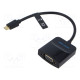 Adapter USB C plug,VGA female gold-plated 0.15m black black