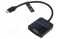 Adapter USB C plug,VGA female gold-plated 0.15m black black