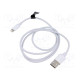 Cable Apple Lightning plug,USB A plug nickel plated 1m white