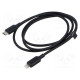 Cable Apple Lightning plug,USB C plug nickel plated 1m black