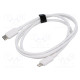 Cable Apple Lightning plug,USB C plug nickel plated 1m white