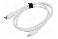 Cable Apple Lightning plug,USB C plug nickel plated 1m white