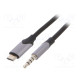 Kaapeli Jack 3,5mm 4pin pistoke,USB B mikropistoke 1,5m