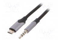 Kaapeli Jack 3,5mm 4pin pistoke,USB B mikropistoke 1,5m