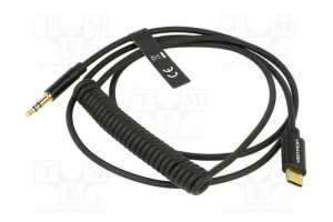 Kaapeli Jack 3,5mm 3pin pistoke,USB C pistoke kullattu 1,5m