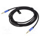 Cable Jack 3.5mm 3pin plug,USB C plug nickel plated 1m black