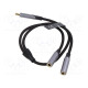 Kaapeli Jack 3,5 mm pistorasia x2,USB C pistoke kullattu