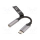 Kaapeli Jack 3,5mm pistorasia,USB C pistoke nikkelöity 0,1m