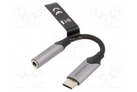 Kaapeli Jack 3,5mm pistorasia,USB C pistoke nikkelöity 0,1m