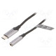 Kaapeli Jack 3,5mm pistorasia,USB C pistoke nikkelöity 1m
