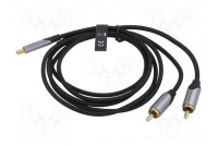 Kaapeli RCA-pistoke x2,USB C pistoke kullattu 1,5m musta