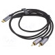 Kaapeli RCA-pistoke x2,USB C pistoke kullattu 2m musta 29AWG