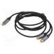 Kaapeli RCA-pistorasia x2,USB C pistoke kullattu 1,5m musta