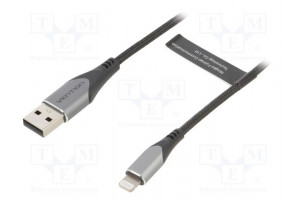 Cable USB 2.0 Apple Lightning plug,USB A plug 0.5m black
