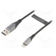 Cable USB 2.0 Apple Lightning plug,USB A plug 2m black 2.4A