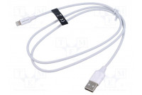 Cable USB 2.0 Apple Lightning plug,USB A plug nickel plated