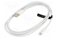 Cable USB 2.0 Apple Lightning plug,USB A plug nickel plated